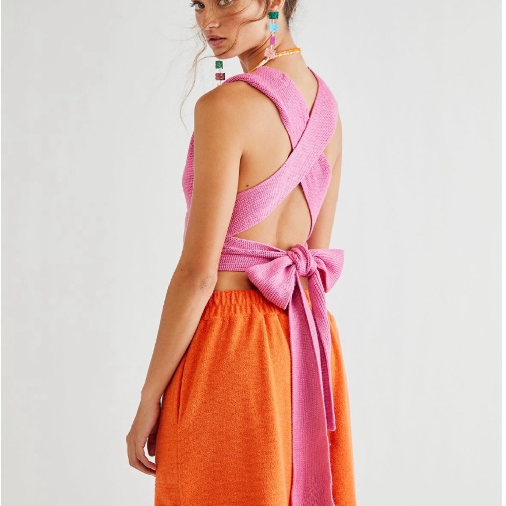 Free People Beach Orchid convertible open back sweater tank